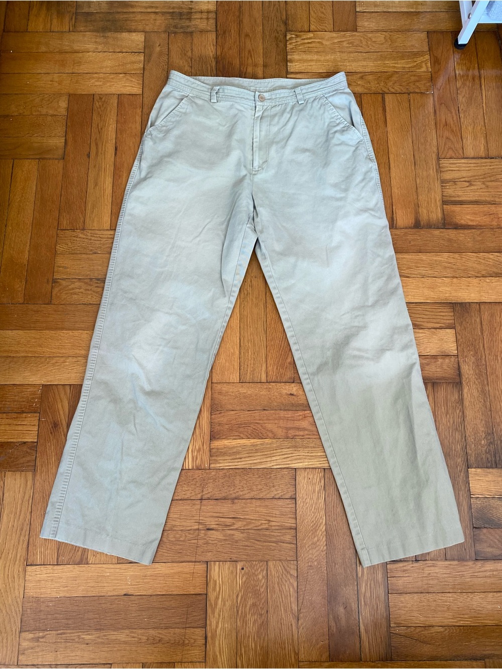 Alex Cannon Men’s Khaki Chino Pants 34x34 Beige Straight Leg Cotton Trousers